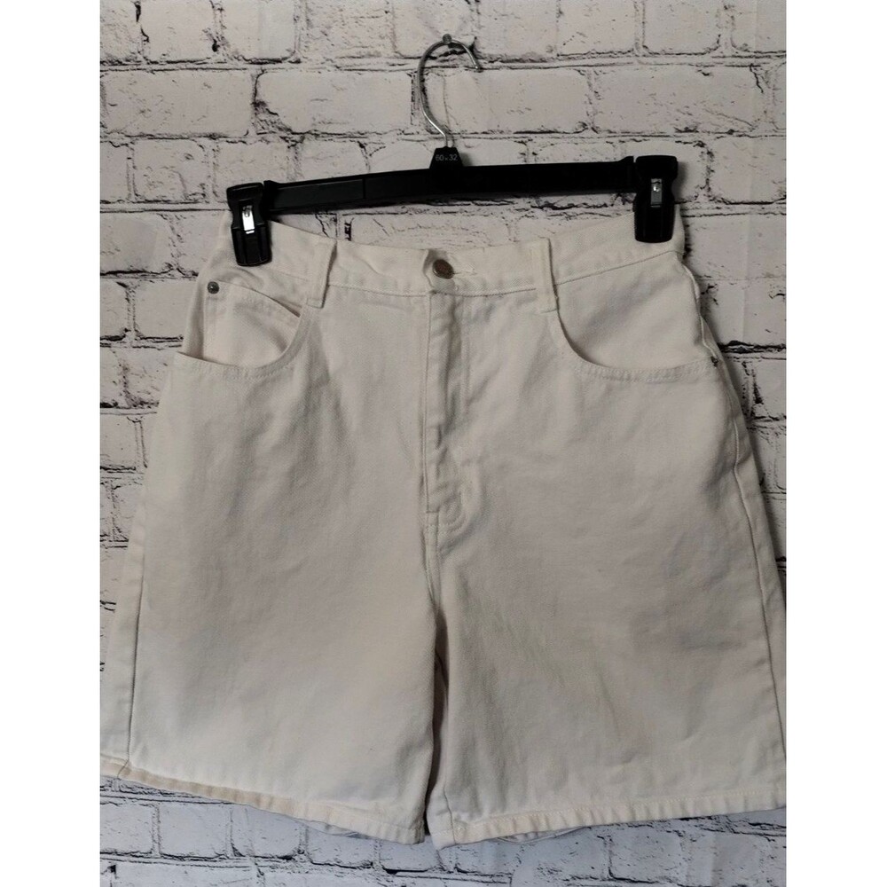 Vintage No Excuses Sexy Tough Womens Size 13/14 White Denim Shorts High Rise